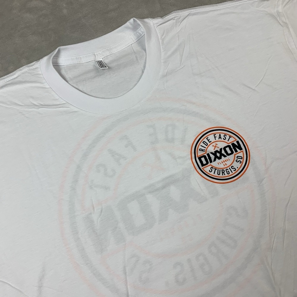 Dixxon Flannel Co T Shirt Men 2XL White Sturgis Ride Fast Corpo Short Sleeve